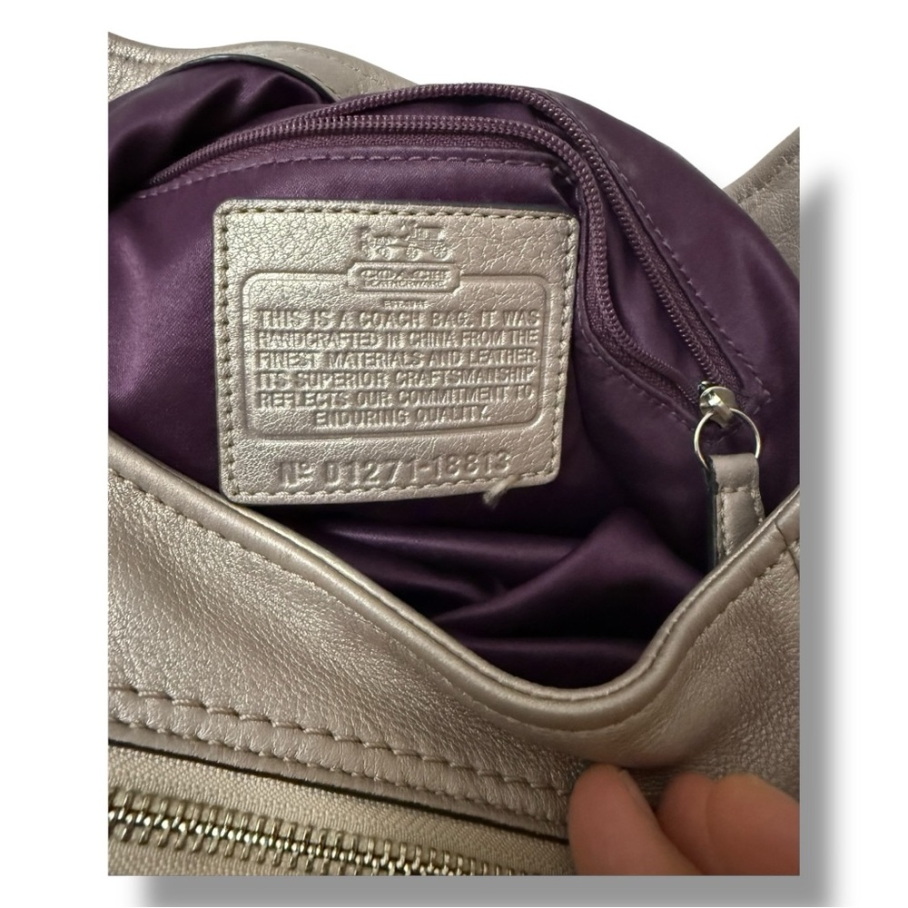 Coach Metallic Leather Hobo Bag - Picture 8 of 10